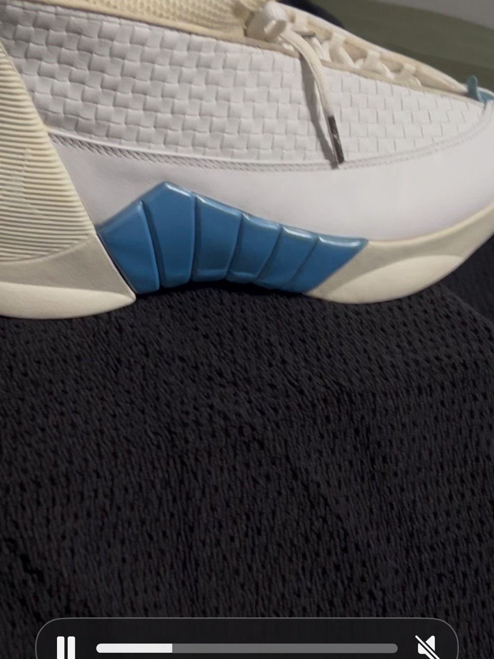 Jordan Men's White and Blue Athletic Sneakers